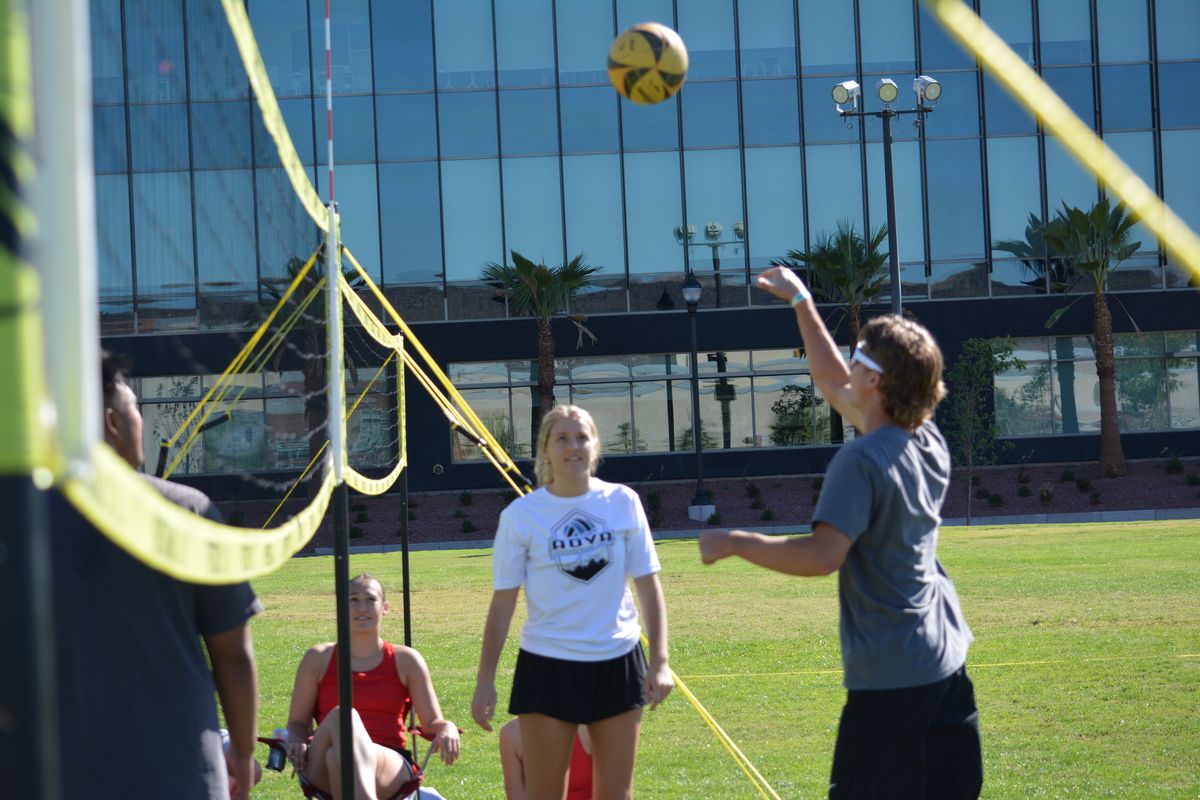 OVCU grass volleyball gameplay