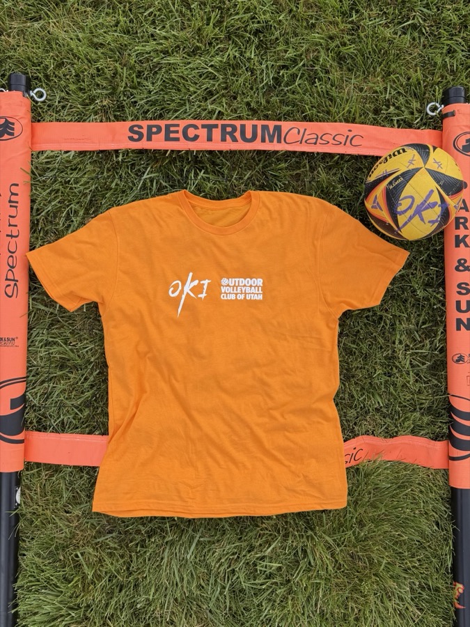 OVCU x OKI Athletics limited edition t-shirt, front